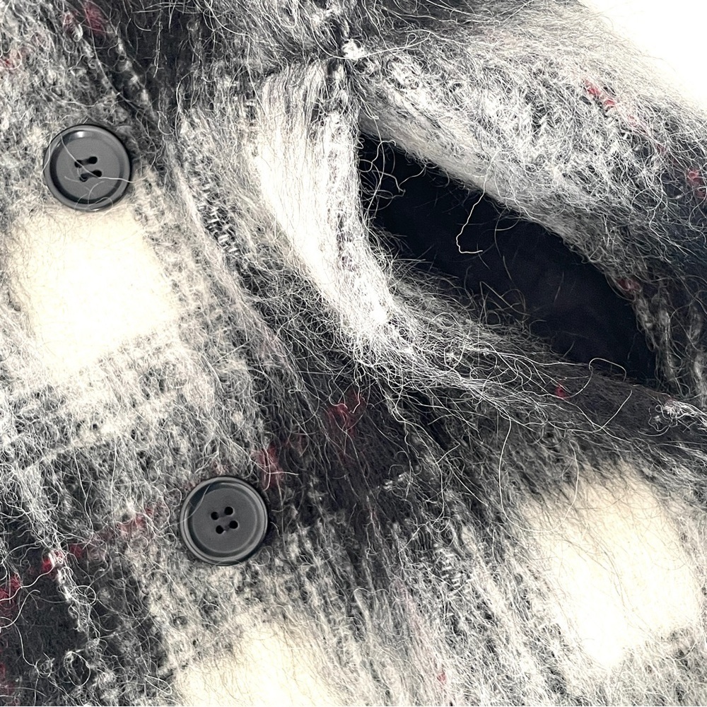 Theory Black and White Plaid Coat - Picture 10 of 12